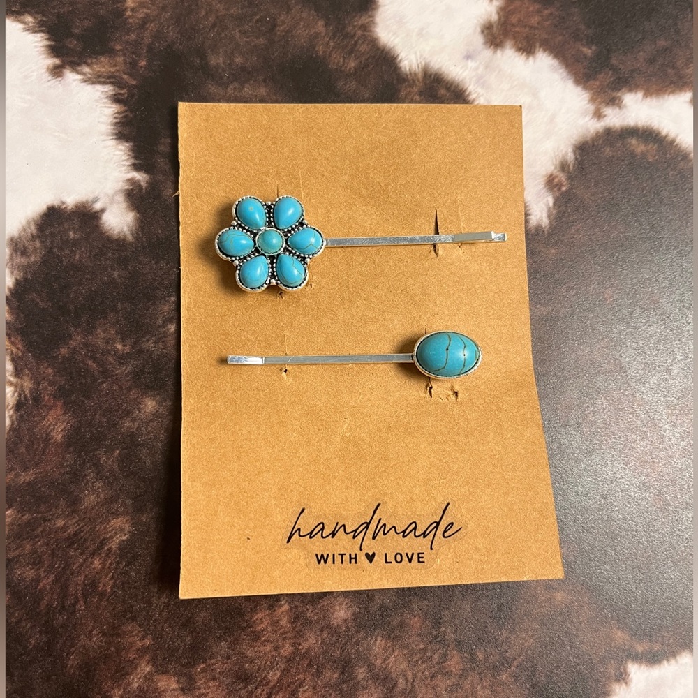 Turquoise Hair Pins Set